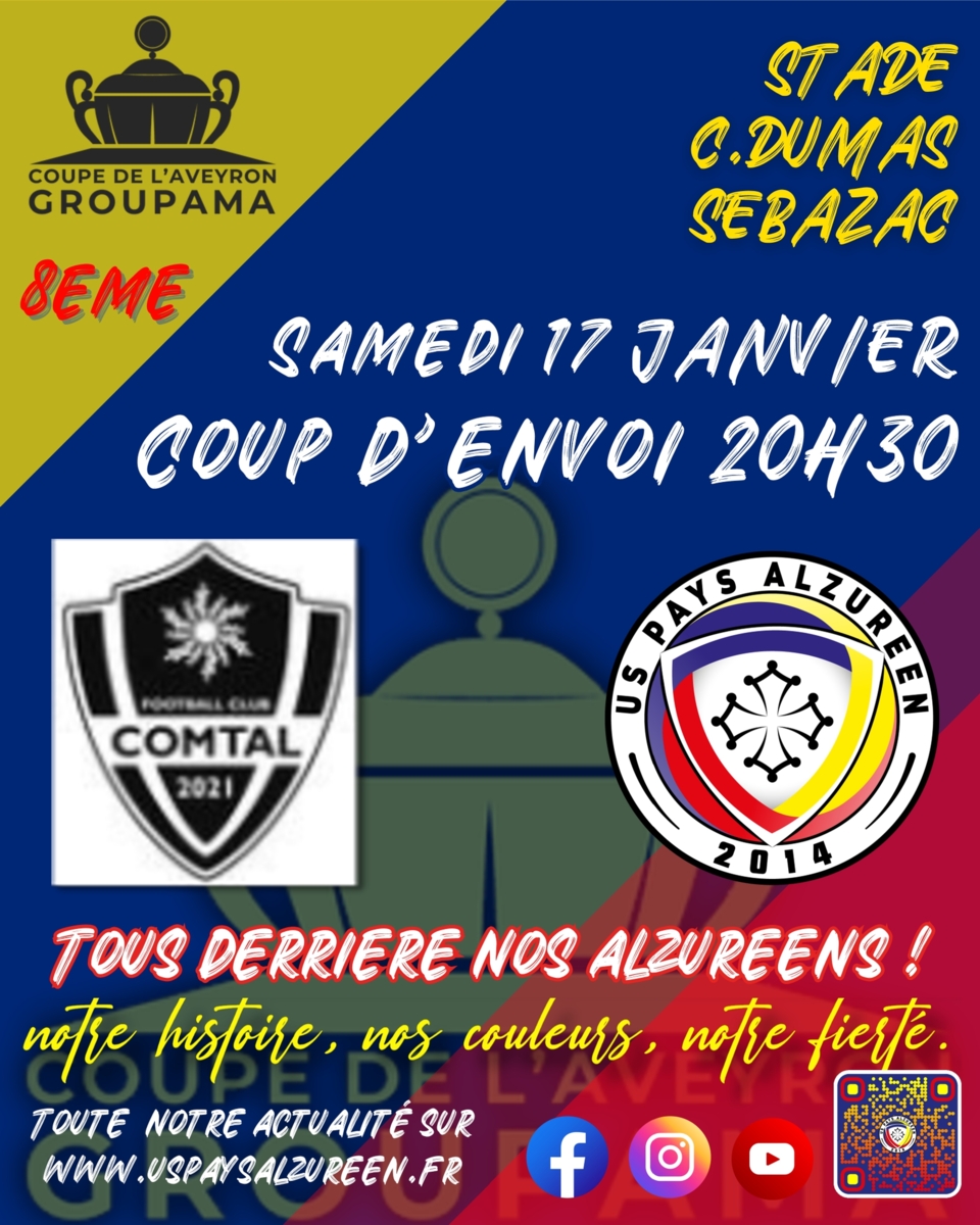 8e DE FINALE COUPE D'AVEYRON | FC COMTAL-USPA
